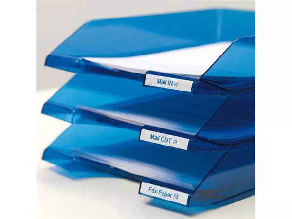 Een Labeltape Dymo LabelManager D1 polyester 12mm blauw op wit koop je bij Kantorice office & business supplies