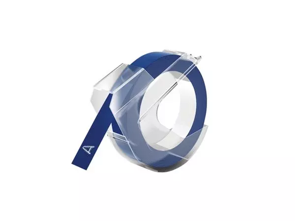 Buy your Reliëftape Dymo embossing vinyl 9mm wit op blauw at QuickOffice BV