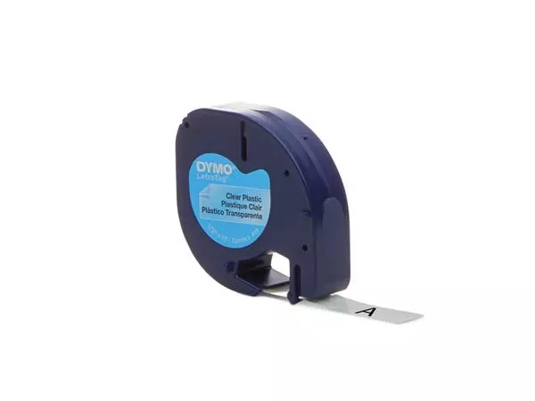 Een Labeltape Dymo LetraTag plastic 12mm transparant koop je bij All Office Kuipers BV