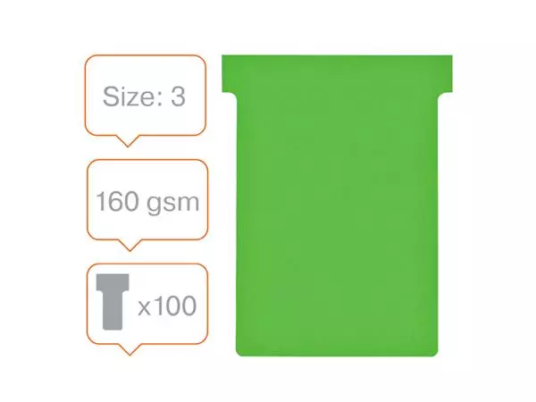 Een Planbord T-kaart Nobo nr 3 80mm groen koop je bij De Joma BV