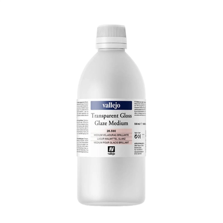 Een Acrylmedium Acrylicos Vallejo extra stevig 500ml 590 transparant glans koop je bij Topkantoor Repro Creatief