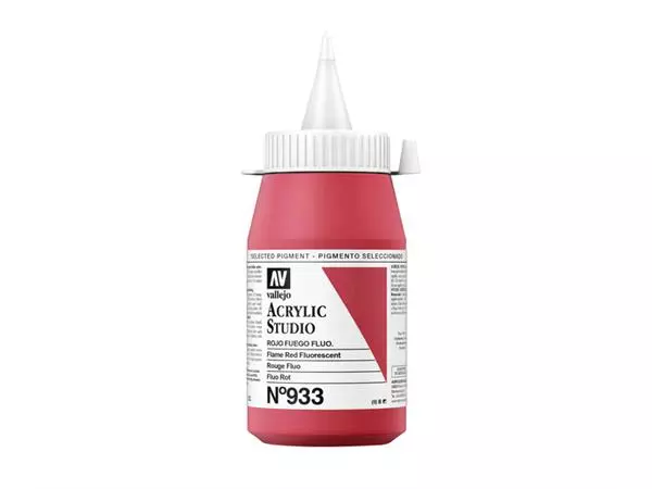 Een Acrylverf Acrylicos Vallejo 500 ml Fluor Flame Red koop je bij Topkantoor Repro Creatief