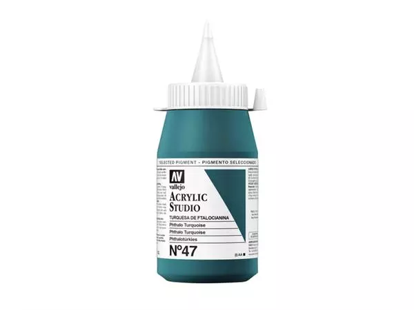 Een Acrylverf Acrylicos Vallejo 500 ml Phtalo Turquoise koop je bij Topkantoor Repro Creatief