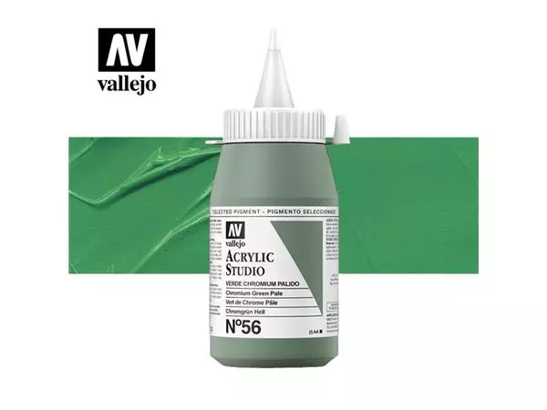 Een Acrylverf Acrylicos Vallejo 500ml Chromium green pale koop je bij Topkantoor Repro Creatief