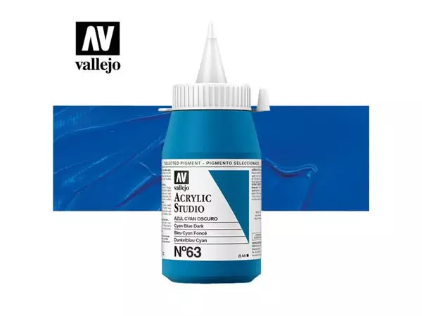 Een Acrylverf Acrylicos Vallejo 500ml Cyan blue dark koop je bij Topkantoor Repro Creatief