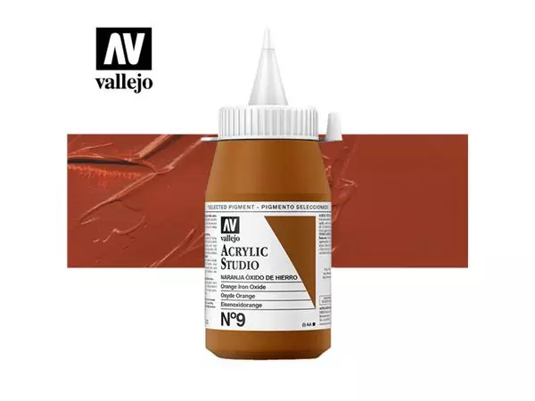 Een Acrylverf Acrylicos Vallejo 500ml Orange iron oxide koop je bij Topkantoor Repro Creatief