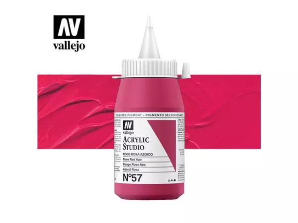 Een Acrylverf Acrylicos Vallejo 500ml Rose red azo koop je bij Topkantoor Repro Creatief