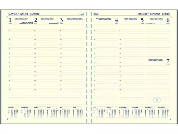 Een Agendavulling 2025 Ryam Executive A5 7dagen/2pagina's staand koop je bij Romijn Office Supply