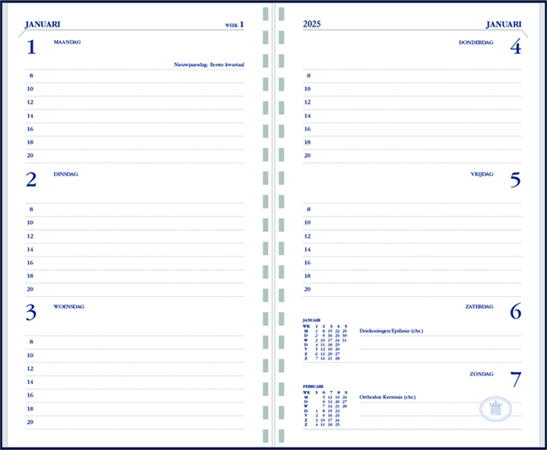 Een Agendavulling 2025 Ryam Memoplan 7 7d/2p wt koop je bij All Office Kuipers BV