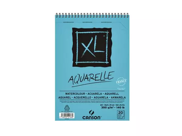 Een Aquarelblok Canson XL Aquarelle A5 20V 300gr spiraal koop je bij De Joma BV