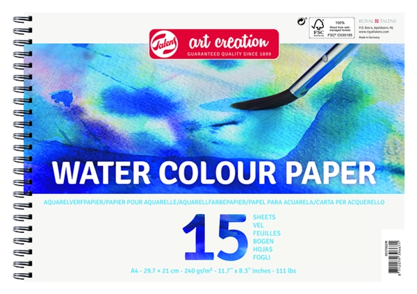 Een Aquarelverfpapier Talens Art Creation A4 15 vel 240gr koop je bij Supply Mij