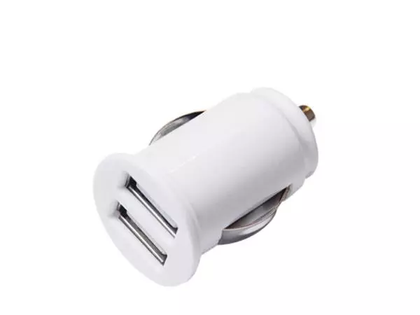 Een Autolader Green Mouse USB-A 2X 2.4A wit koop je bij De Joma BV
