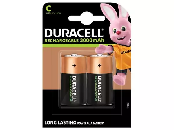 Een Batterij oplaadbaar Duracell 2xC 3000mAh Plus koop je bij De Joma BV