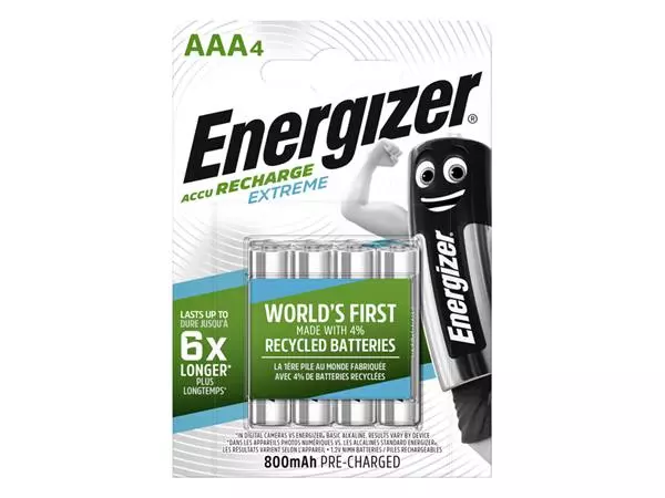 Een Batterij oplaadbaar Energizer AAA 4st koop je bij All Office Kuipers BV