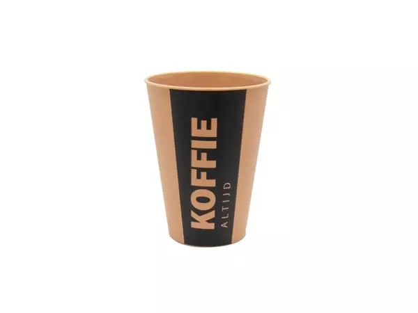 Een Beker IEZZY 180ml herbruikbaar Altijd Koffie 20 stuks bruin koop je bij Quality Office Supplies