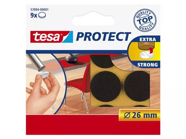 Een Beschermvilt tesa® Protect anti-kras Ø26mm bruin 12 stuks koop je bij De Joma BV