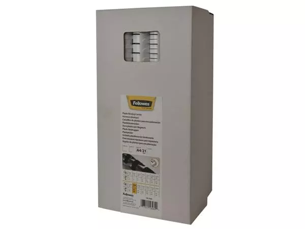 Bindrug Fellowes 14mm 21rings A4 wit 100stuks