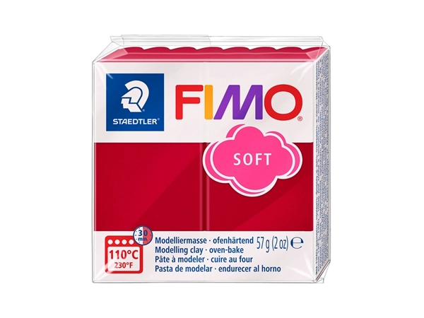 Boetseerklei Fimo soft 57 gram kersrood