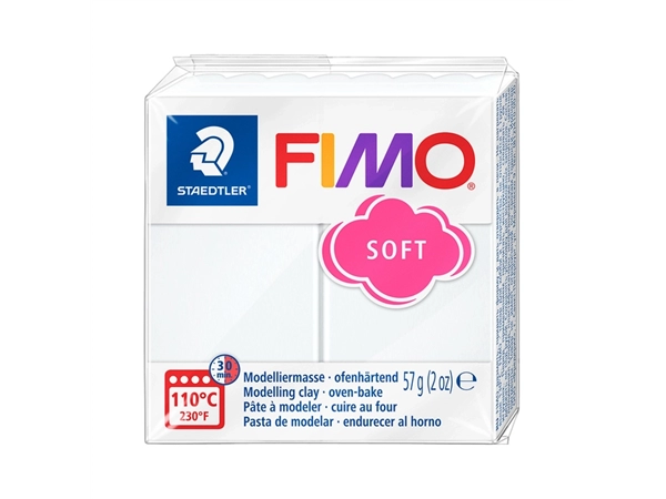 Boetseerklei Fimo soft 57 gram wit