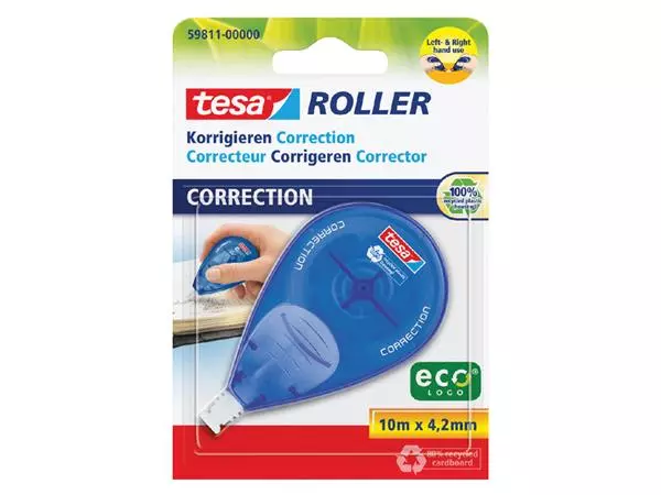 Correctieroller tesa® ecoLogo® rechts & linkshandig 10mx4,2mm blister