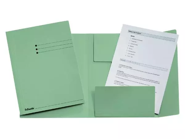 Een Dossiermap Esselte A4 3klep manilla 275gr groen koop je bij All Office Kuipers BV