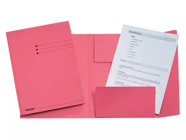 Een Dossiermap Esselte folio 3 kleppen manilla 275gr roze koop je bij De Joma BV