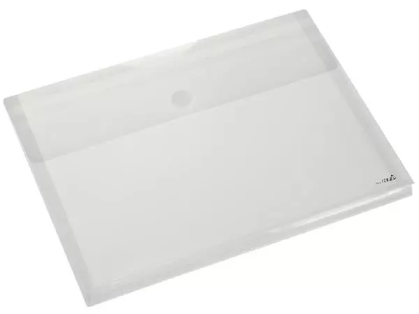 Een Enveloptas HF2 A4 330x250x30mm dwars PP transparant wit koop je bij Quality Office Supplies