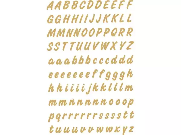 Een Etiket HERMA 4152 8mm letters A-Z goud op transparant 238stuks koop je bij De Joma BV