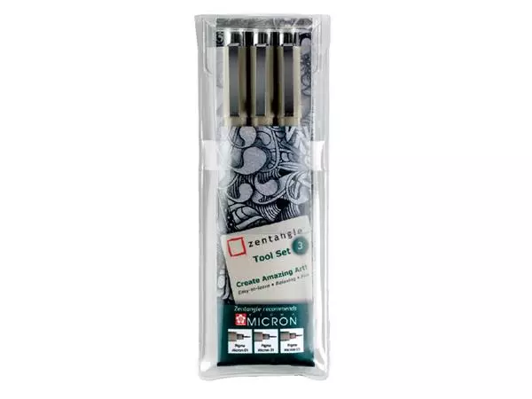 Een Fineliner Sakura Zentangle tool set 3delig koop je bij Kantoorboekhandel Van Atten