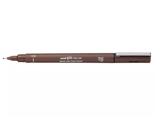 Een Fineliner Uni-ball Pin 0.5mm sepia 12 stuks koop je bij Kantorice office & business supplies