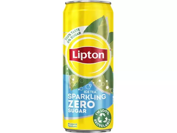 Een Frisdrank Lipton Ice Tea sparkling zero blik 330ml koop je bij De Joma BV