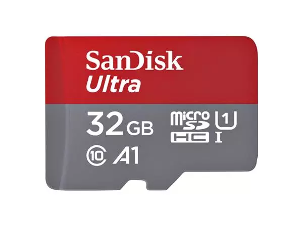 Een Geheugenkaart Sandisk MicroSDHC Ultra Android 32GB 120MB/s Class 10 A1 koop je bij QuickOffice BV