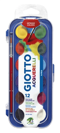 Een Gouache Giotto 30mm doos à 12 kleuren met penseel koop je bij Deska Alles voor Kantoor