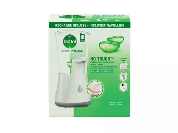 Handzeepdispenser Dettol Hydrating No Touch Kit met zeep 250ml