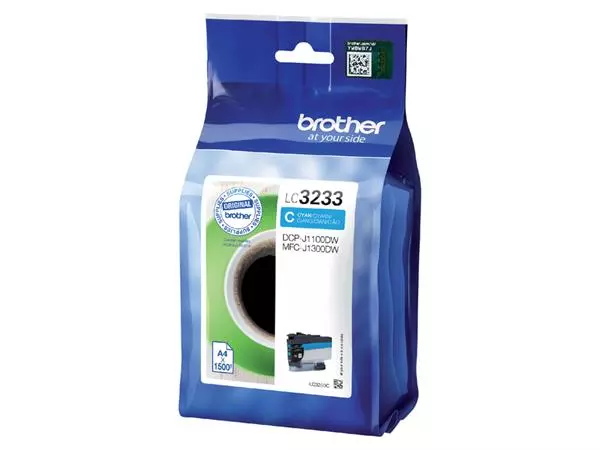 Een Inktcartridge Brother LC-3233C blauw koop je bij All Office Kuipers BV