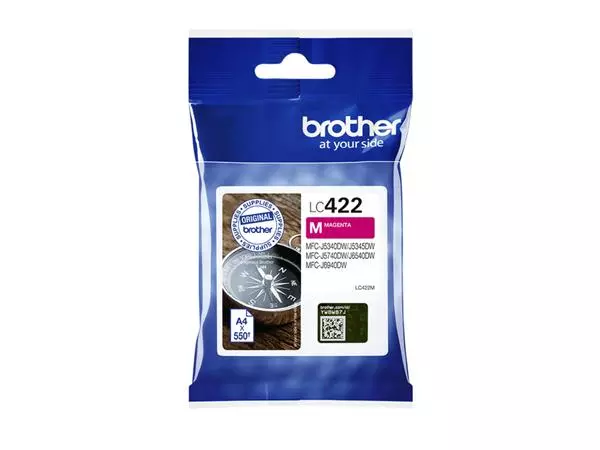 Een Inktcartridge Brother LC-422M rood koop je bij QuickOffice BV