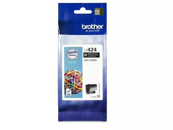 Een Inktcartridge Brother LC-424BK zwart koop je bij Kantoorboekhandel Van Atten