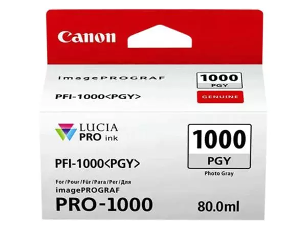 Een Inktcartridge Canon PFI-1000 foto grijs koop je bij All Office Kuipers BV
