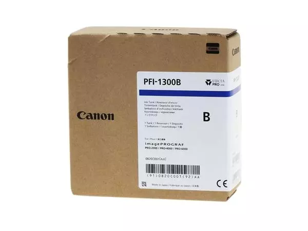 Een Inktcartridge Canon PFI-1300 blauw koop je bij De Joma BV