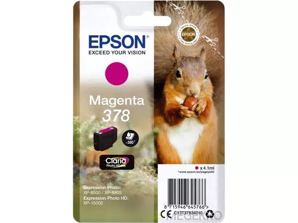 Een Inktcartridge Epson 378 T3783 rood koop je bij De Rijk Kantoorshop