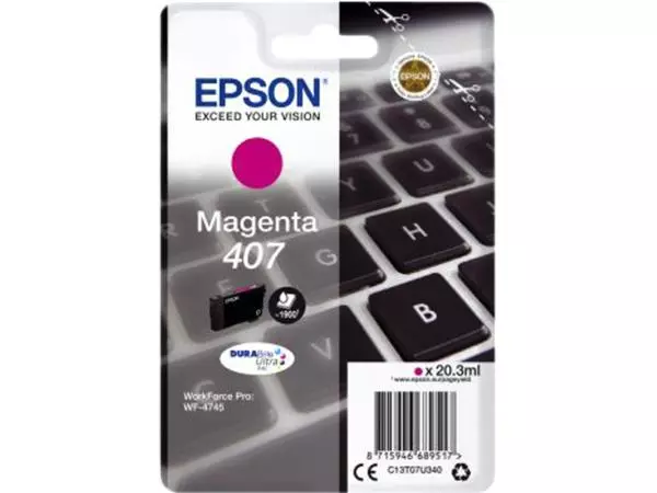 Een Inktcartridge Epson 407 T07U340 rood koop je bij Sysdicom BV