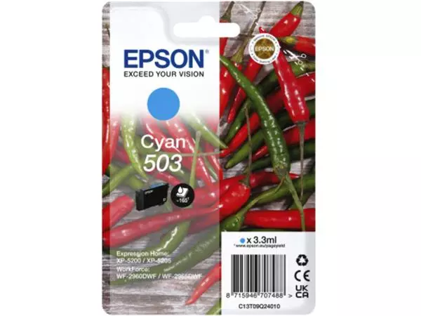 Een Inktcartridge Epson 503 T09Q24 blauw koop je bij De Rijk Kantoorshop