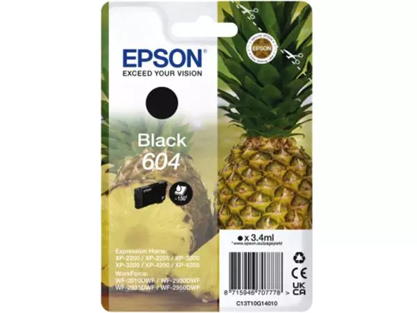 Een Inktcartridge Epson 604 T10G14 zwart koop je bij QuickOffice BV