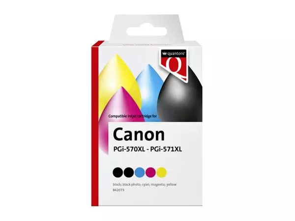 Een Inktcartridge Quantore alternatief tbv Canon PGI-570XL CLI-571XL 2x zwart 3x kleur koop je bij iPlusoffice