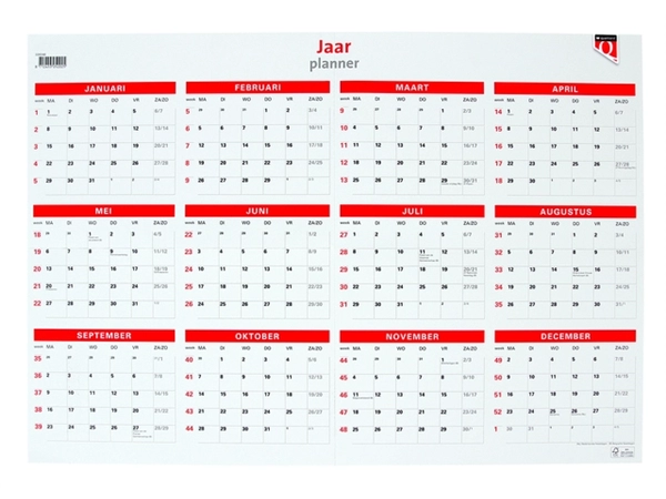 Jaarplankalender 2025 Quantore 48x68cm