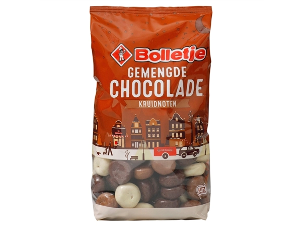 Een Kruidnoten Bolletje chocolade gemengd 250gr koop je bij WinkelVolWinkels