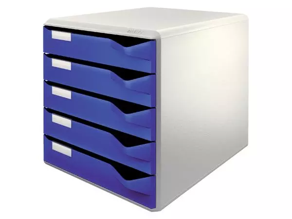 Een Ladenblok Leitz A4 5 laden blauw/wit koop je bij De Rijk Kantoorshop