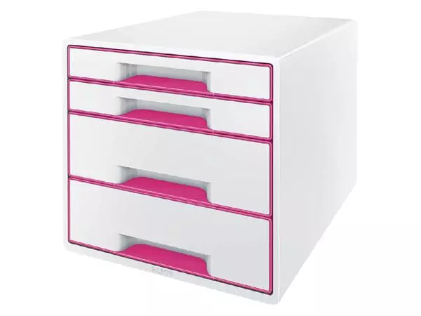 Een Ladenblok Leitz WOW 4 laden wit/roze koop je bij Avoux