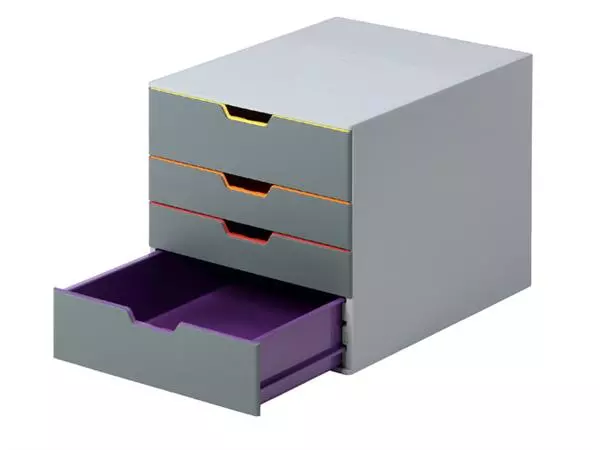 Een Ladenbox Durable Varicolor 4 laden grijs koop je bij Romijn Office Supply