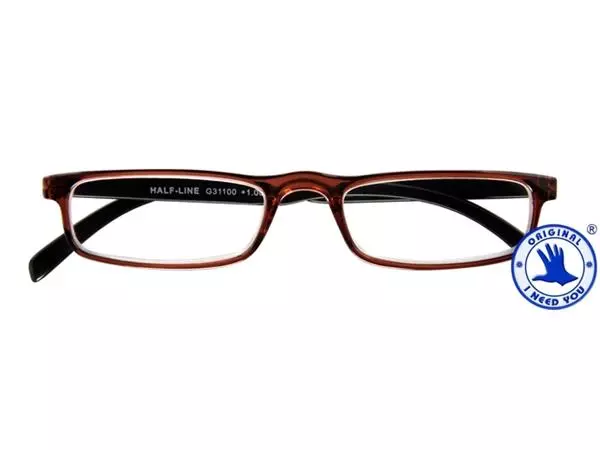 Een Leesbril I Need You +1.00 dpt Half-line bruin koop je bij De Joma BV